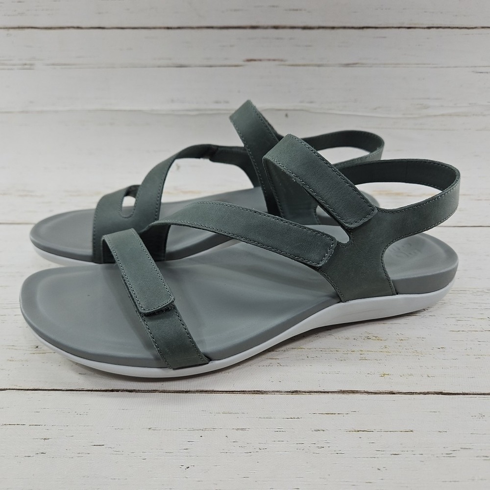 ABEO Oasis Metatarsal Leather Walking Sandals Womens 12 Castor Gray Orthotic